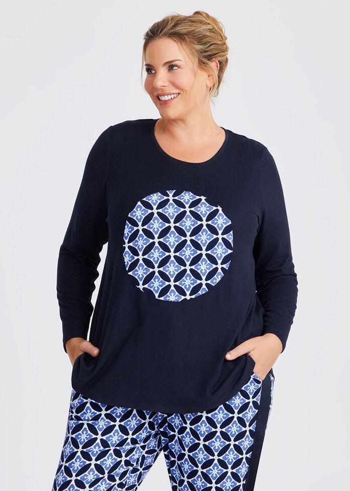 Cosy Knit Applique Pyjama Top, , hi-res