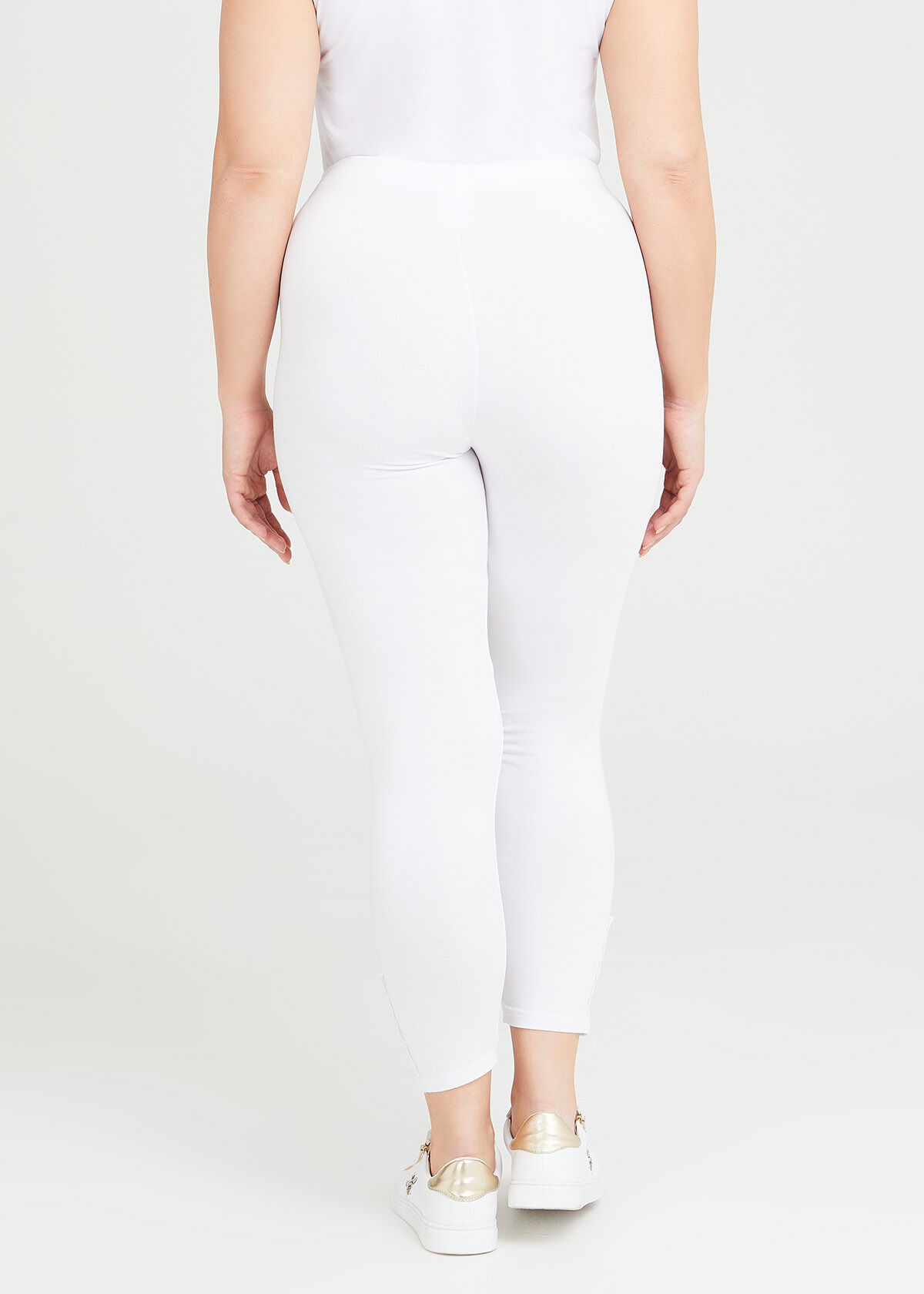 Shop Plus Size Bamboo Glam Lace Legging in White Taking Shape AU