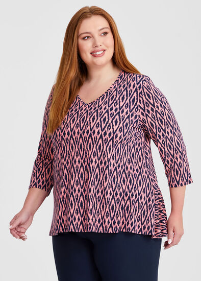 Plus Size Ikat Peplum Luna Top