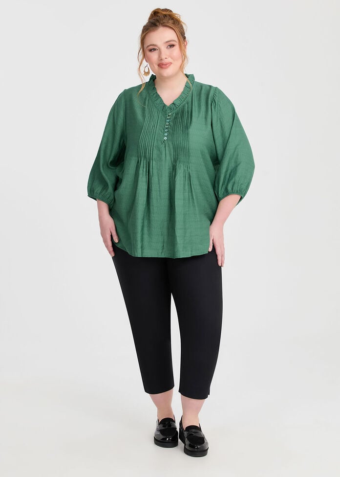 Natural Abbey Pleat Detail Top, , hi-res