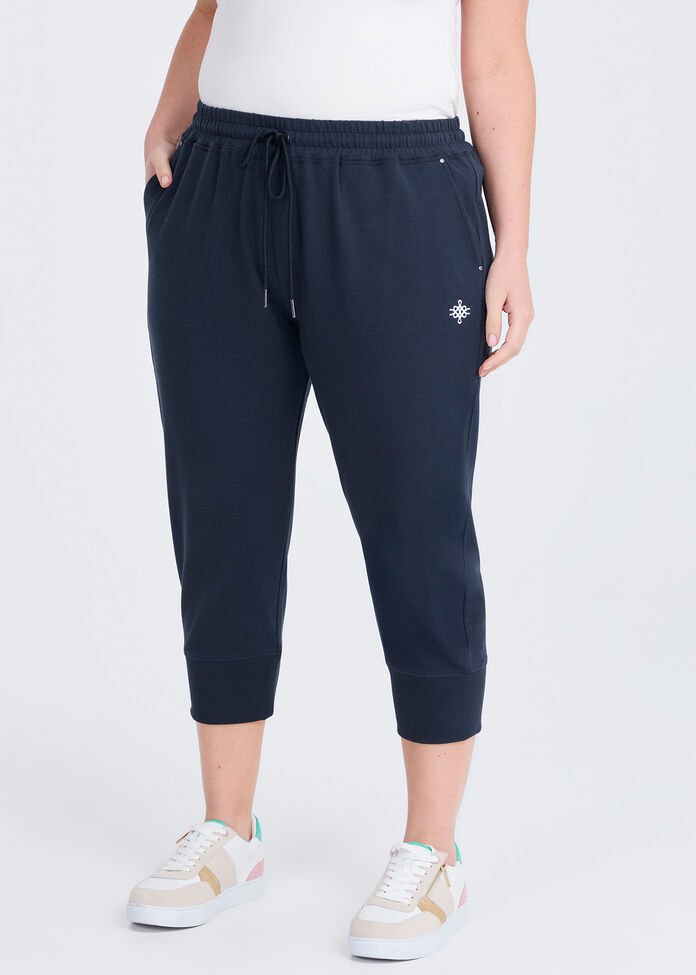 Cotton Rib Cuff Crop Trackpant, , hi-res
