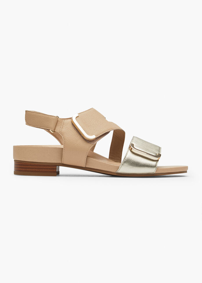 Orthotic Asymmetric Sandal, LATTE, hi-res