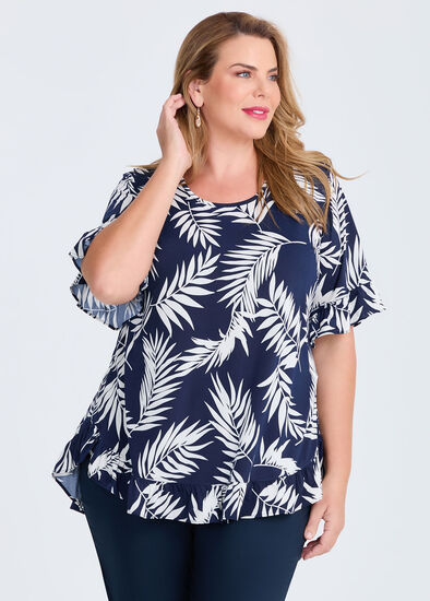 Plus Size Salsa Ruffle Luna Top