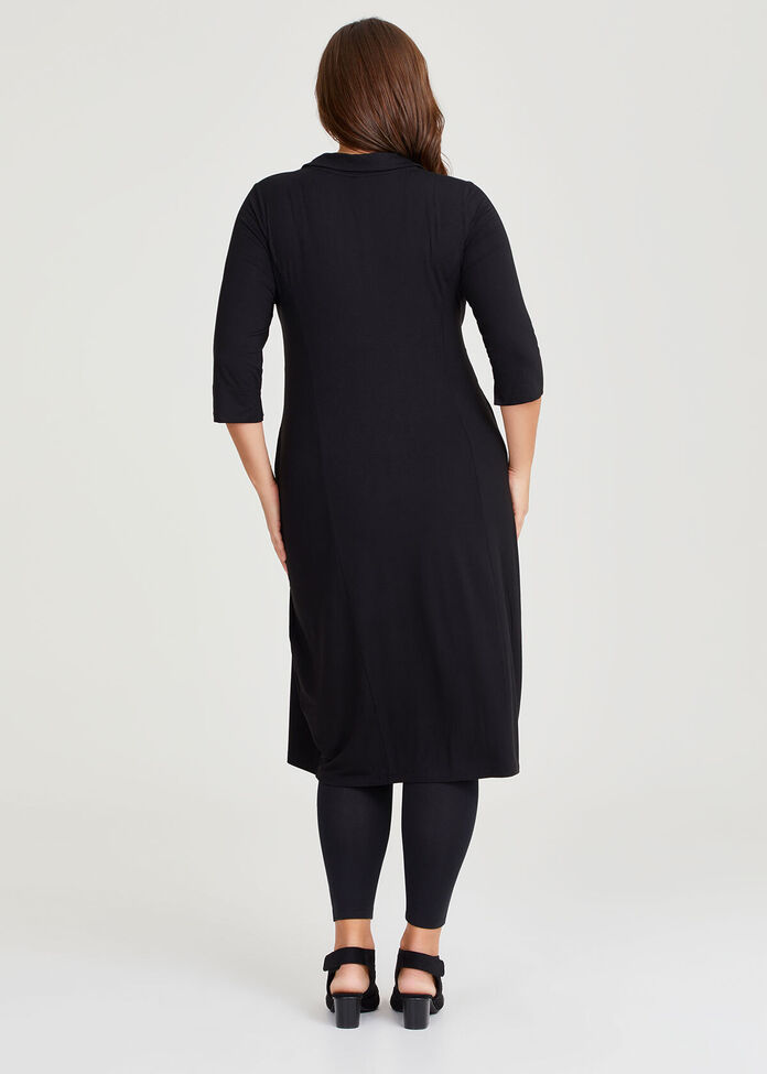 Shop Plus Size Bamboo Jersey Mock Wrap Dress in Black | Taking Shape NZ