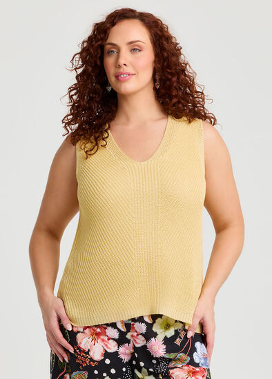 Plus Size V-neck Knit Tank