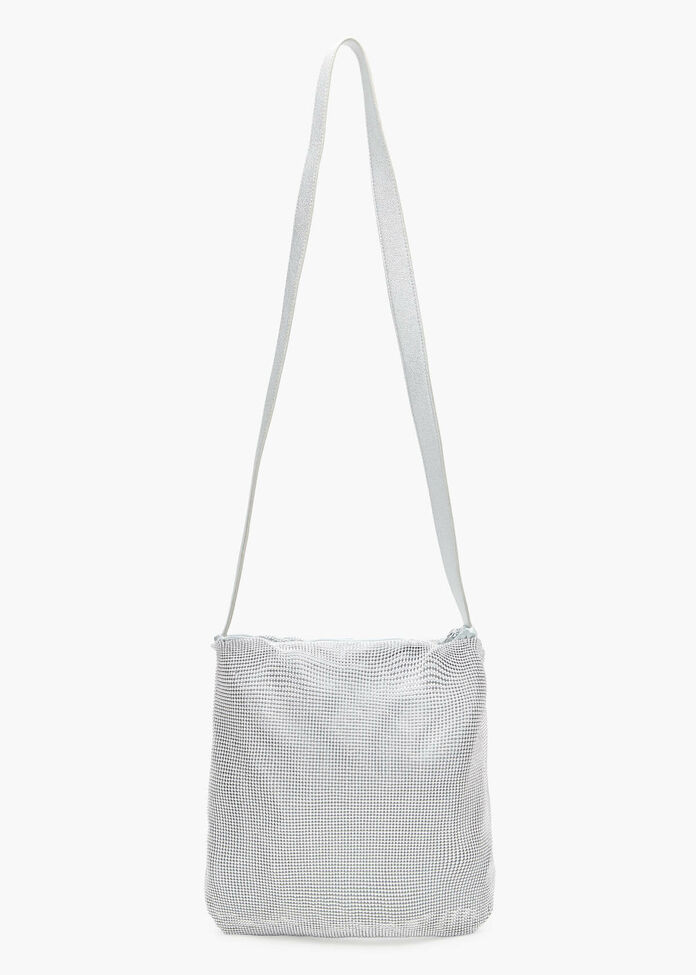 Silver Beaded Hobo Bag, , hi-res