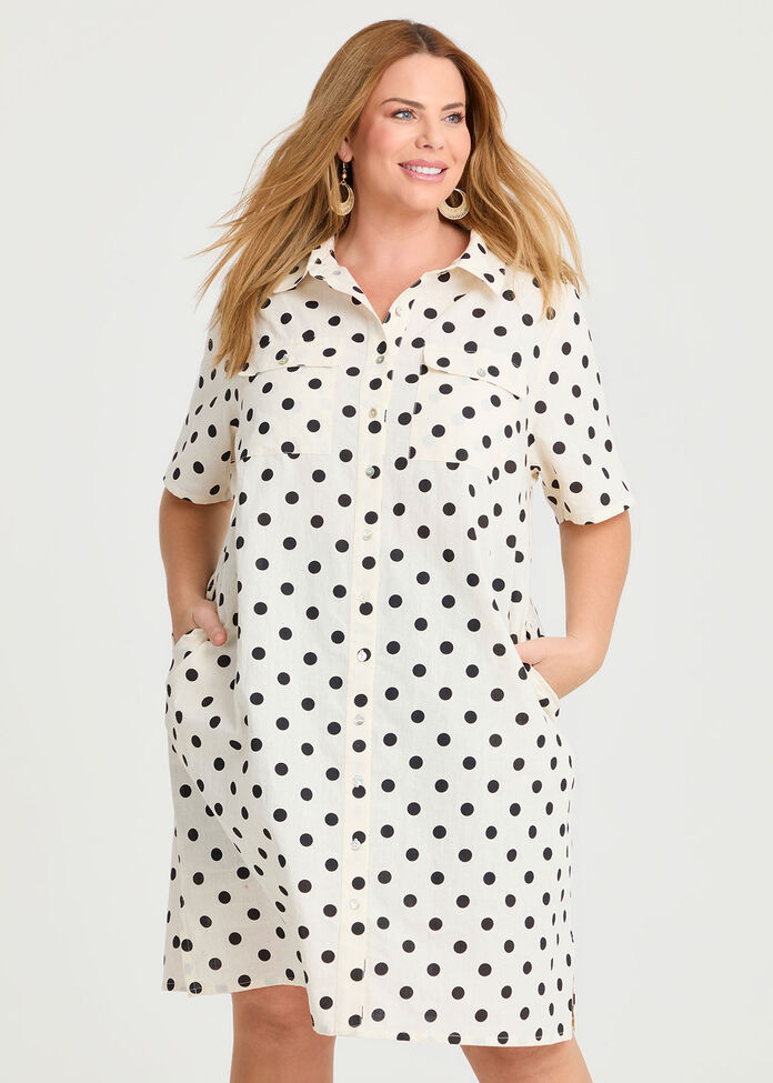 Cotton Linen Utility Dress, , hi-res