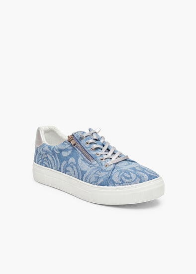 Denim Floral Sneaker