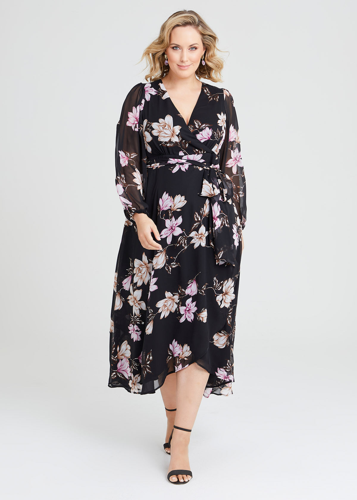 Shop Silver Rose Floral Maxi Dress in 