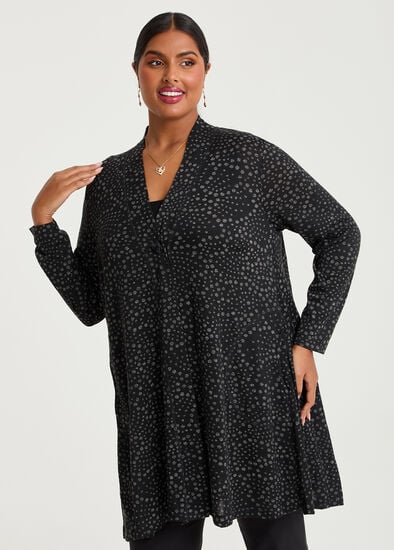Plus Size Pleat Back Snug Cardigan