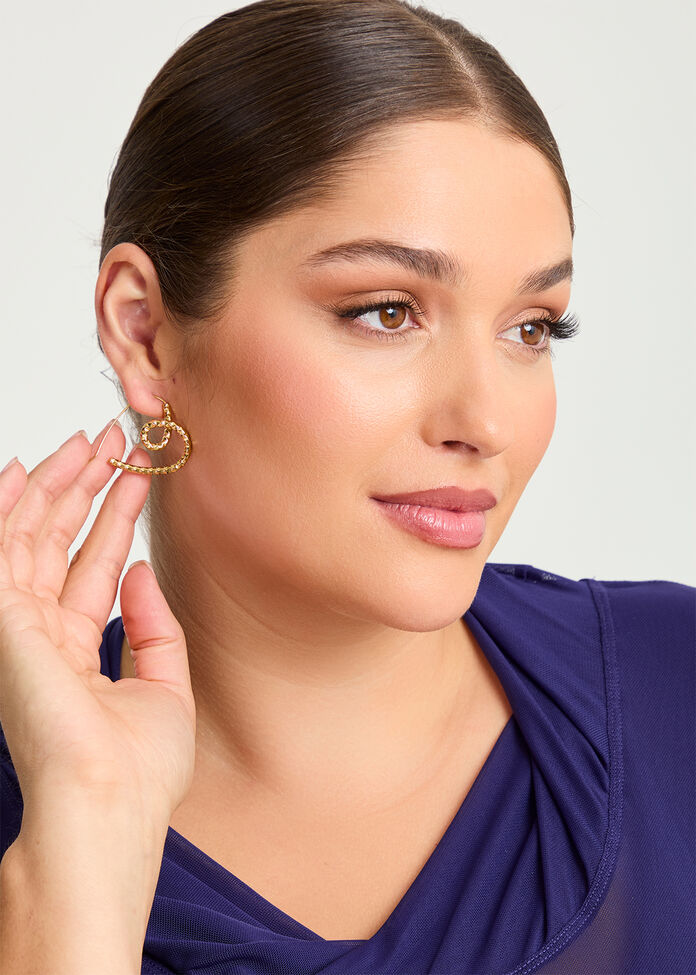 Twisted Heart Earrings, , hi-res