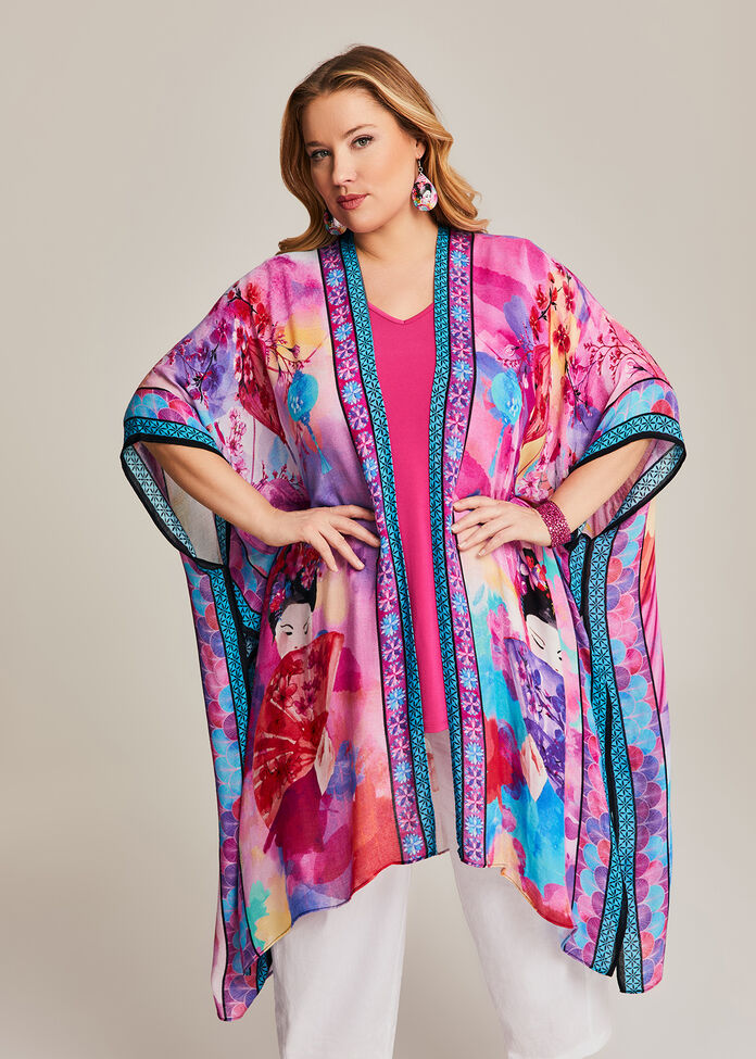 Geisha Cape Kimono, , hi-res