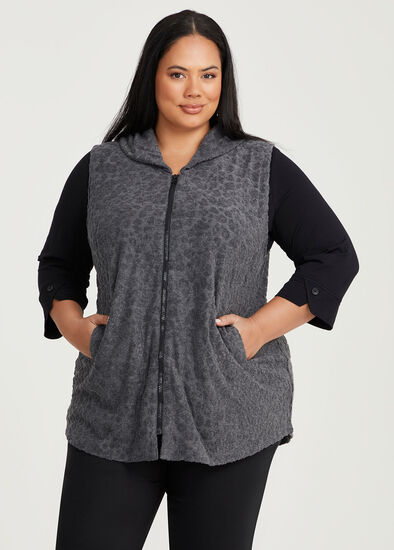 Plus Size Knit Jacquard Vest