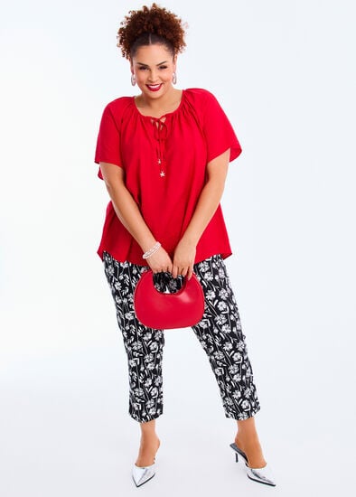 Plus Size Natural Poppy Boho Top