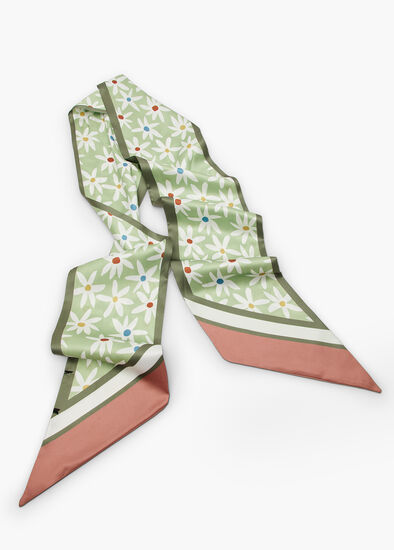 Plus Size Thin Flower Print Silky Scarf