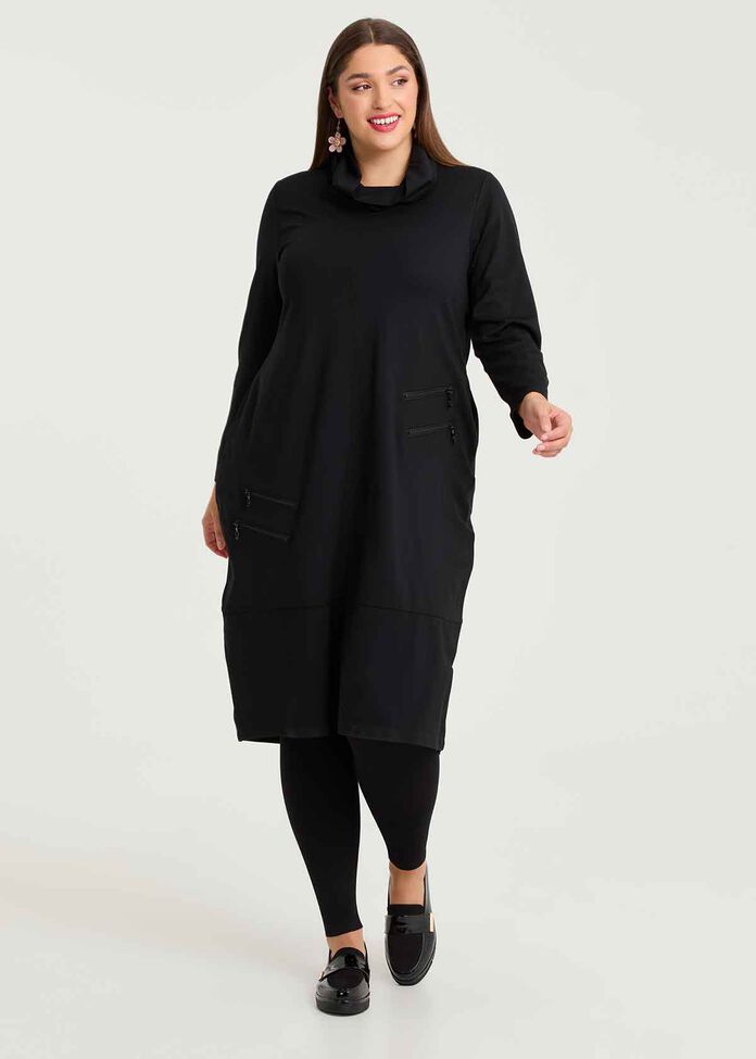 Bamboo Ponte Tayla Zip Dress, , hi-res
