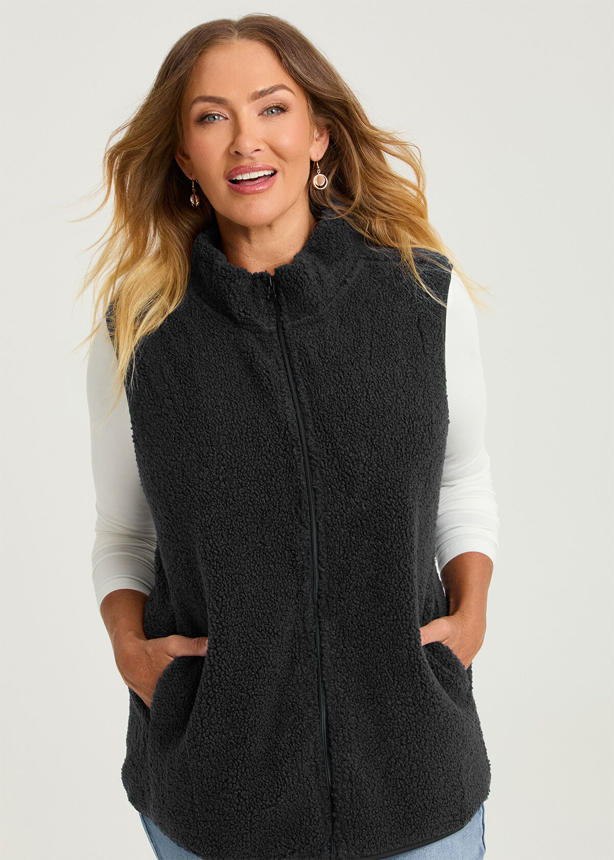 Shop Plus Size Teddy Vest, Black | Taking Shape AU