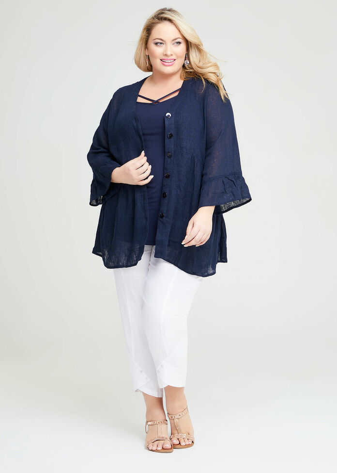 Shop Plus Size Linen Gauze Amari Cardigan in White Taking Shape AU