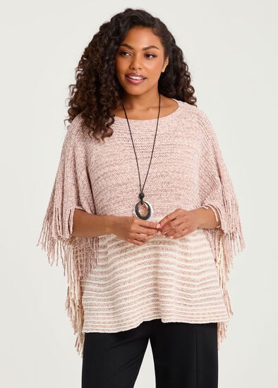 Plus Size Chenille Poncho