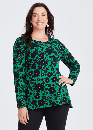 Plus Size Cotton Pop Floral Top
