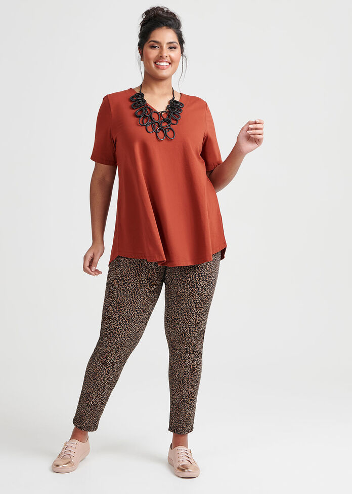 Organic V-neck Swing Basic Tee, , hi-res