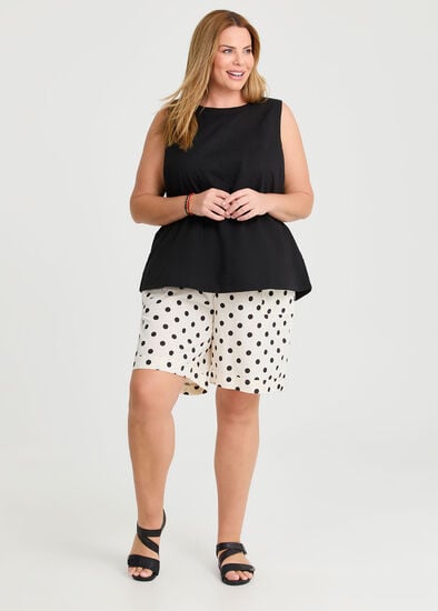 Plus Size Cotton Linen Bermuda Short