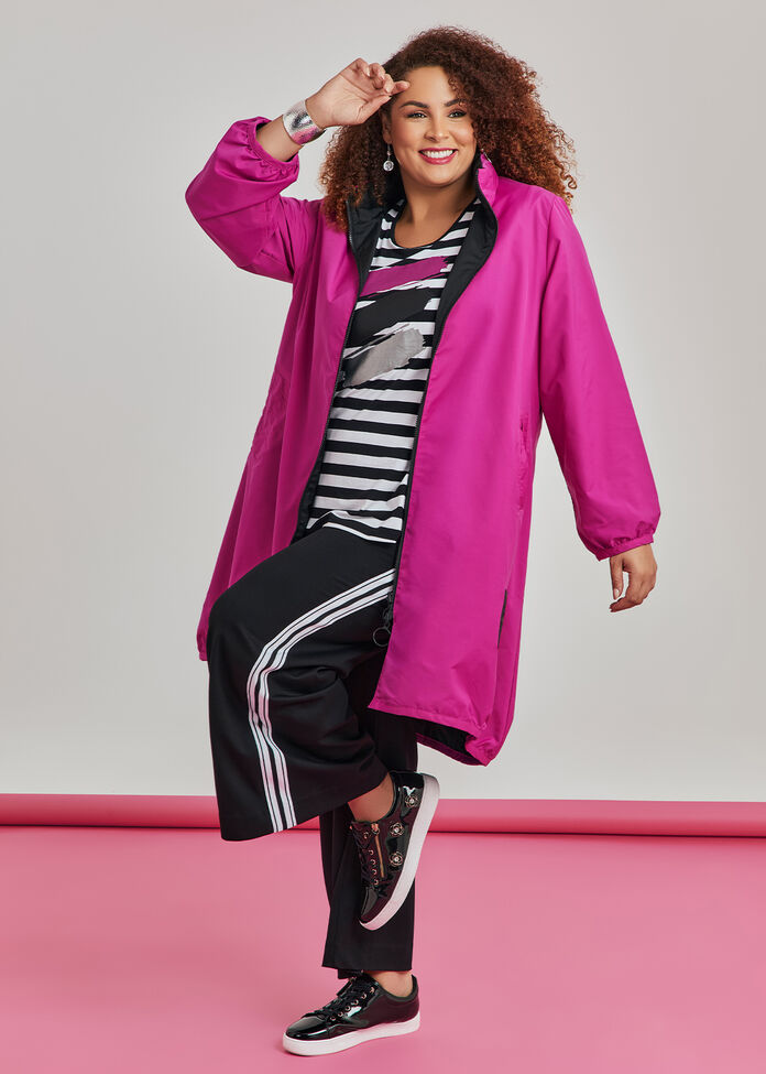 Shop Plus Size Reversible Shower Resist Viv Jacket, Purple | Taking ...