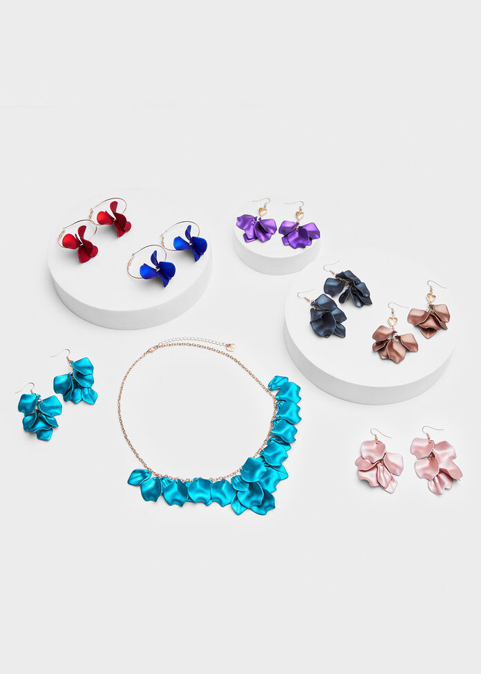 Petal Heart Drop Earrings, , hi-res