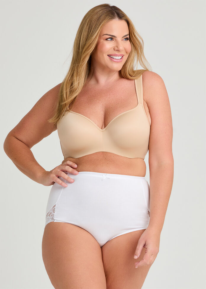 3 Pack Cotton Lace Full Briefs, , hi-res