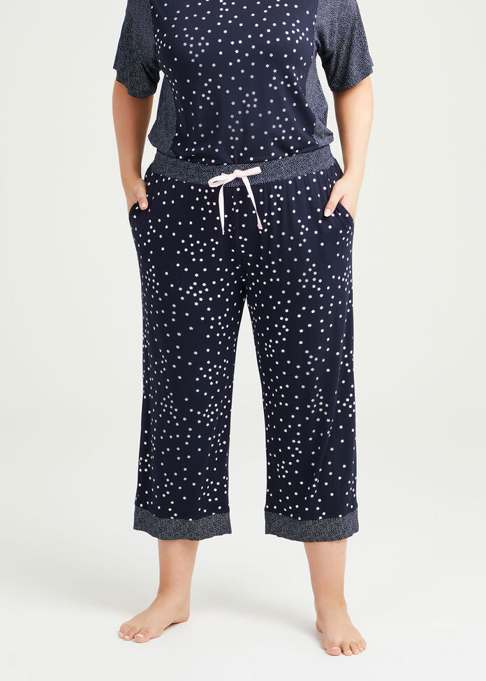 Bamboo Mini Stars Pyjama 3/4 Pant, , hi-res