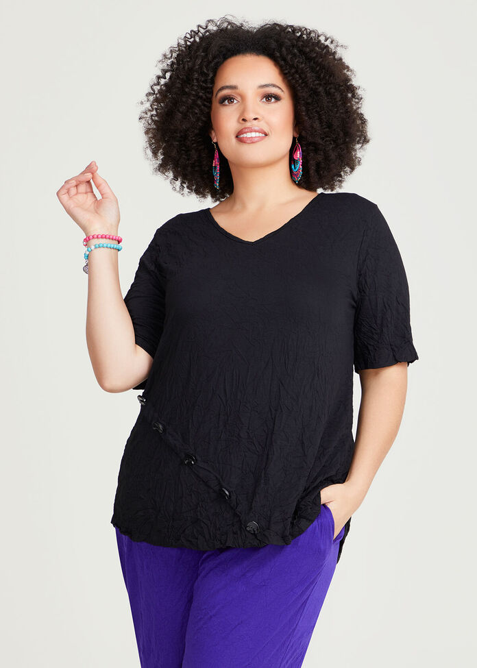 Shop Plus Size Bamboo Summer Time Top in Black | Taking Shape AU