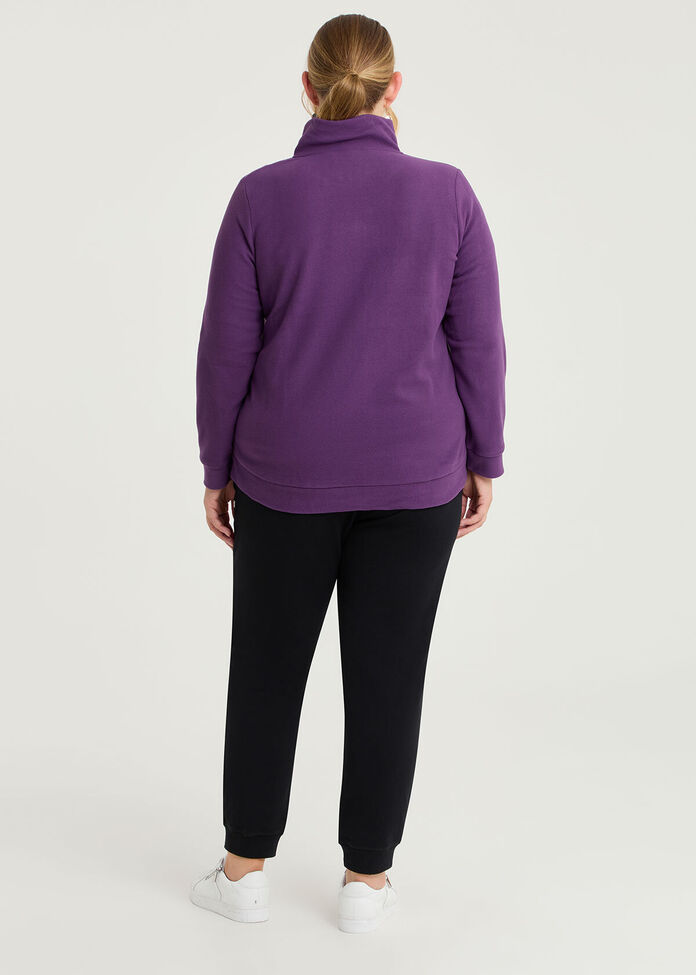 Shop Plus Size Polar Fleece Zip Front Jacket, Purple | Taking Shape NZ