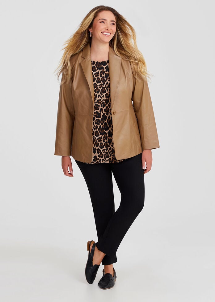 Leather Elsie Blazer, , hi-res