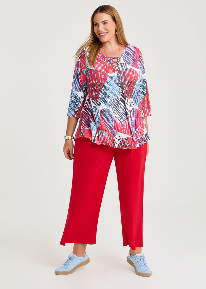 Neck Detail Bamboo Crush Top, , hi-res