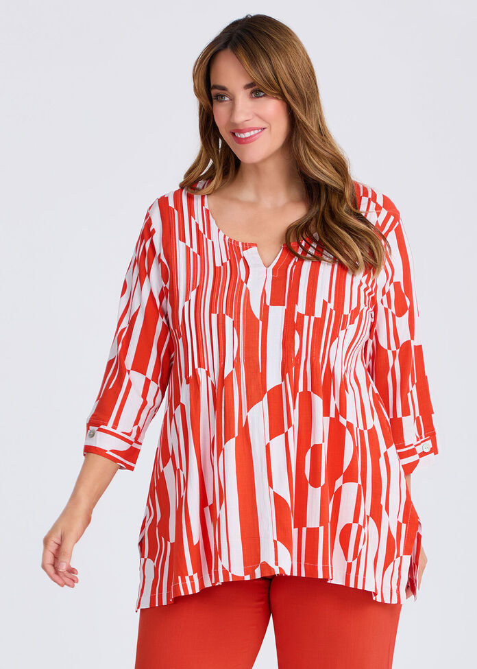 Polly Pintuck Natural Top, , hi-res
