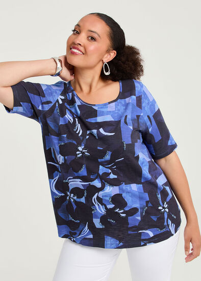 Plus Size Cotton Lara Abstract Top