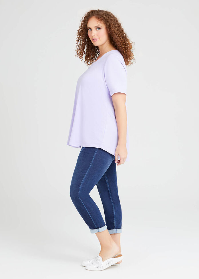 Organic V-neck Swing Basic Tee, , hi-res