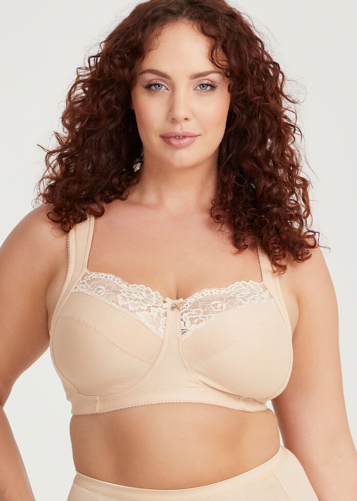 Wirefree Cotton Comfort Bra, , hi-res