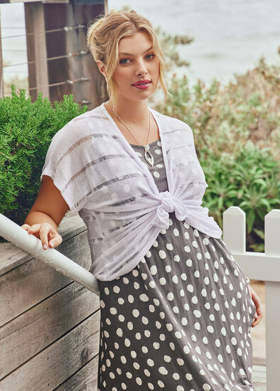 Plus Size Linear Knit Cardigan