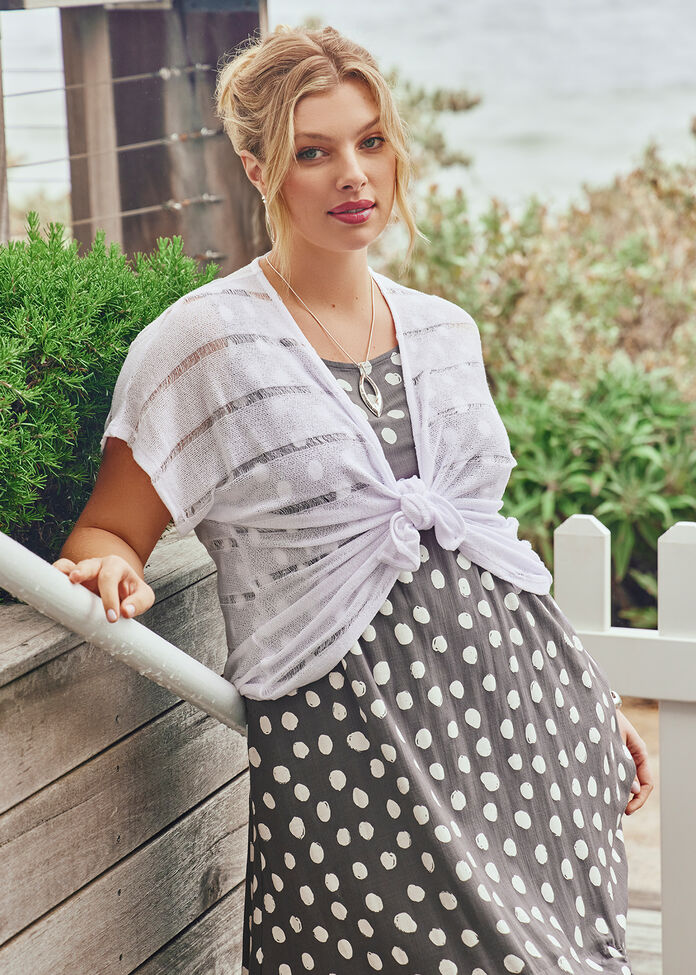 Linear Knit Cardigan, , hi-res