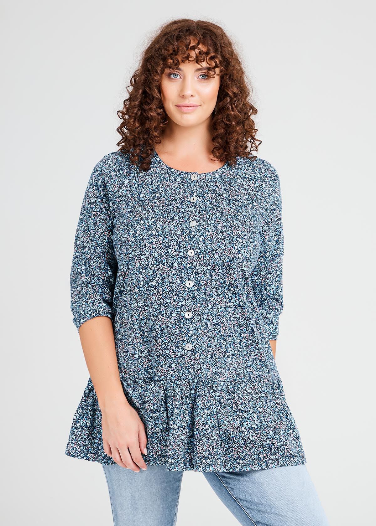 Shop Natural Ditsy Floral Tunic in 