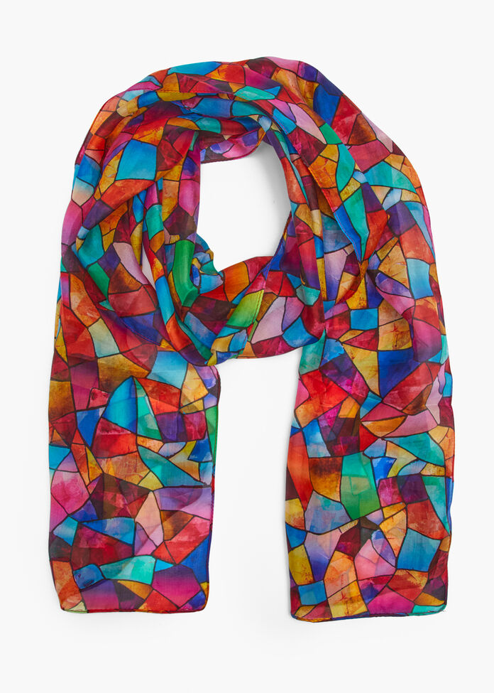 Multicolour Silk Scarf, , hi-res