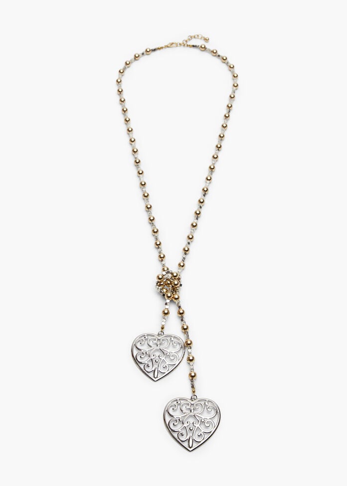 Crystal Heart Lariat, , hi-res