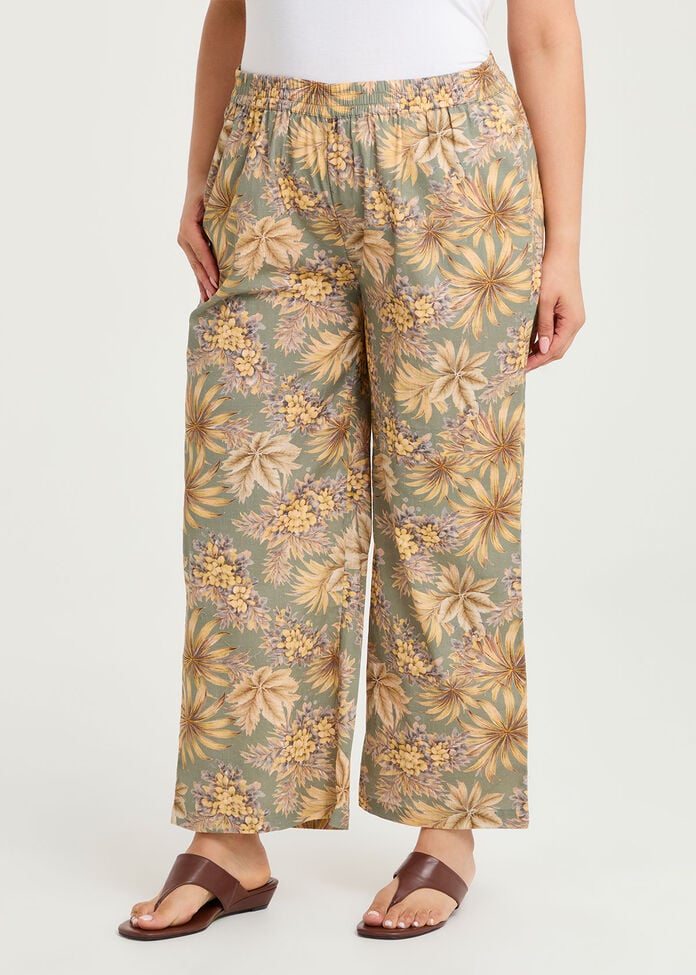 Cotton Linen Wide Leg Pant, , hi-res