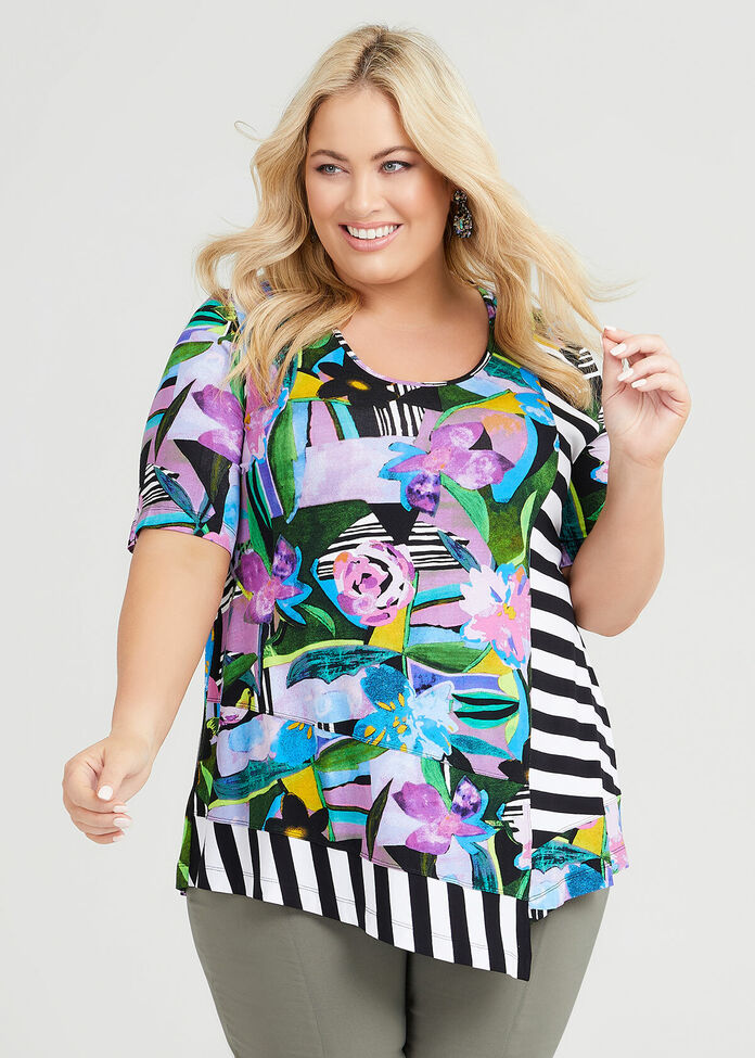 Shop Plus Size Natural Palm Springs Top in Multi | Taking Shape AU