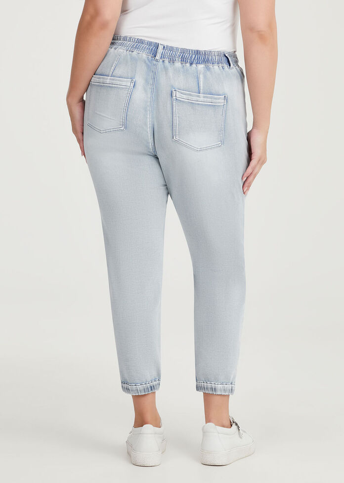 Jeans Elasticated Cuff Joggers Acid Wash Elasticated Cuff Joggers