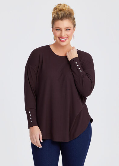 Plus Size Rib Hi-lo Top