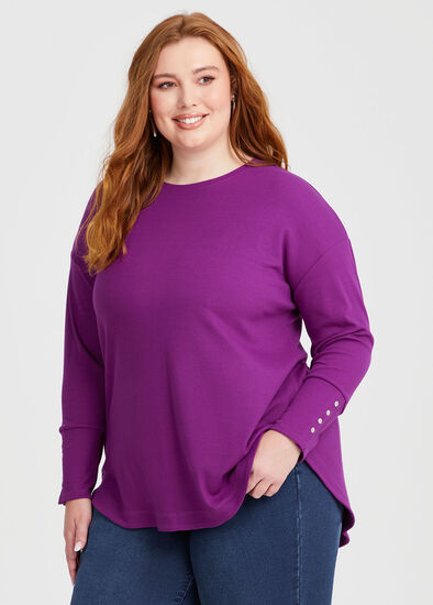 Plus Size Rib Hi-lo Top