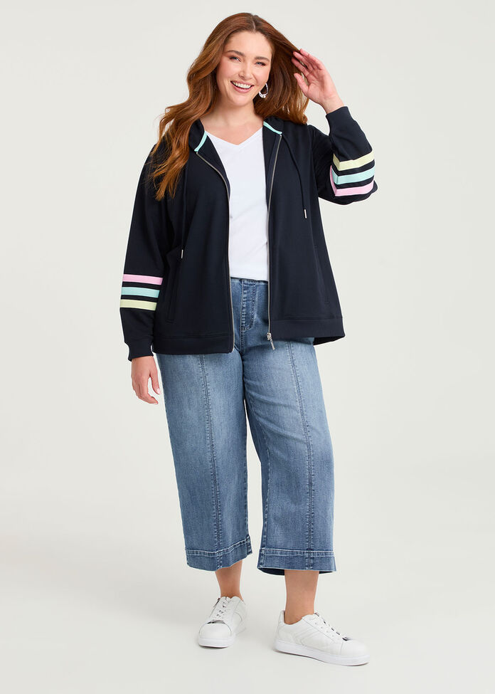 Cotton Zip Through Hoodie, , hi-res