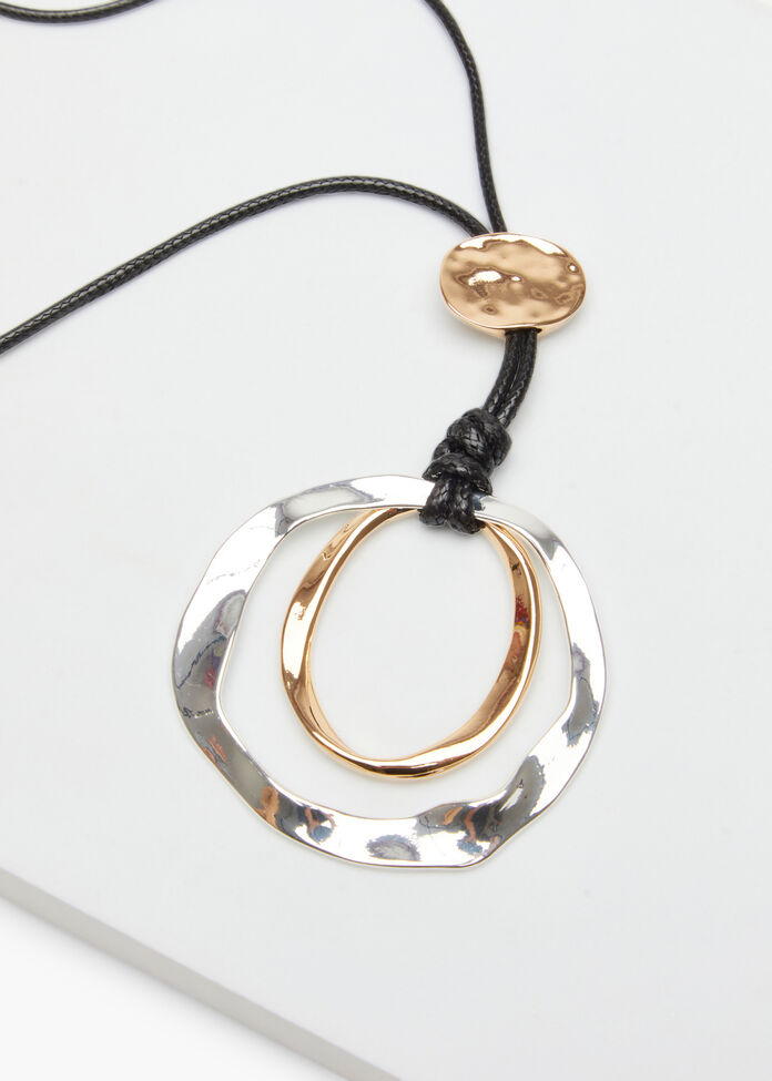 Mixed Metal Shiny Long Necklace, , hi-res
